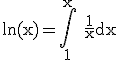 3$\rm ln(x)=\Bigint_{1}^{x} \frac{1}{x}dx